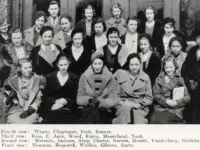 Marian Vanderburg second row right with MU French Club 1933