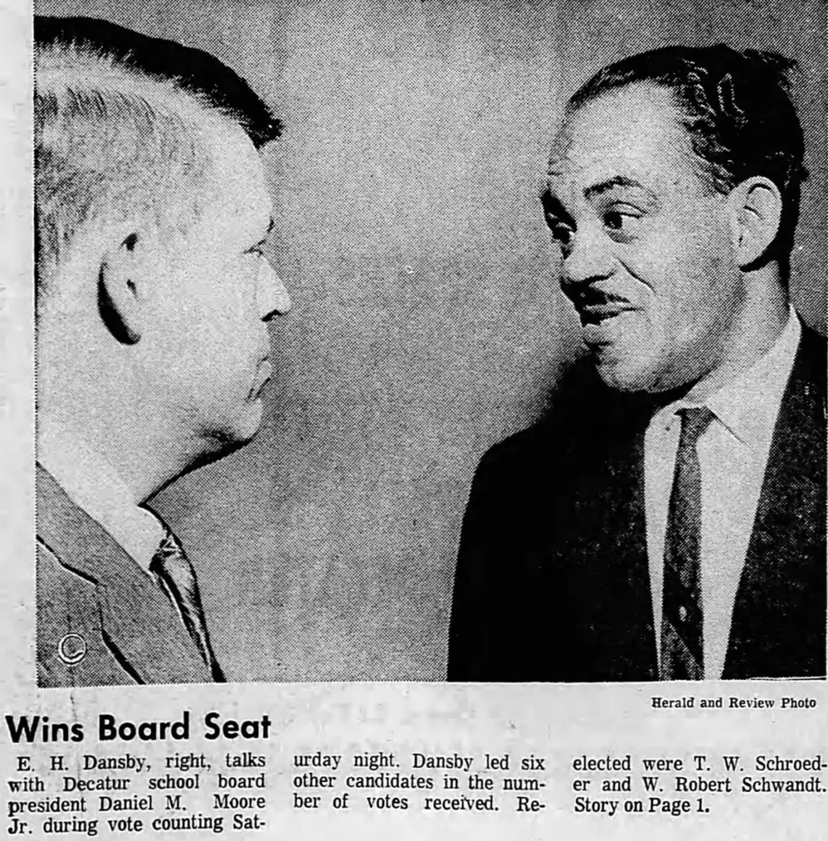 Dansby wins school board seat 1968